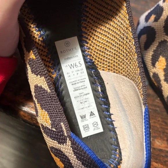 Rothy's Brown and Blue Leopard Flats - Picture 5 of 5